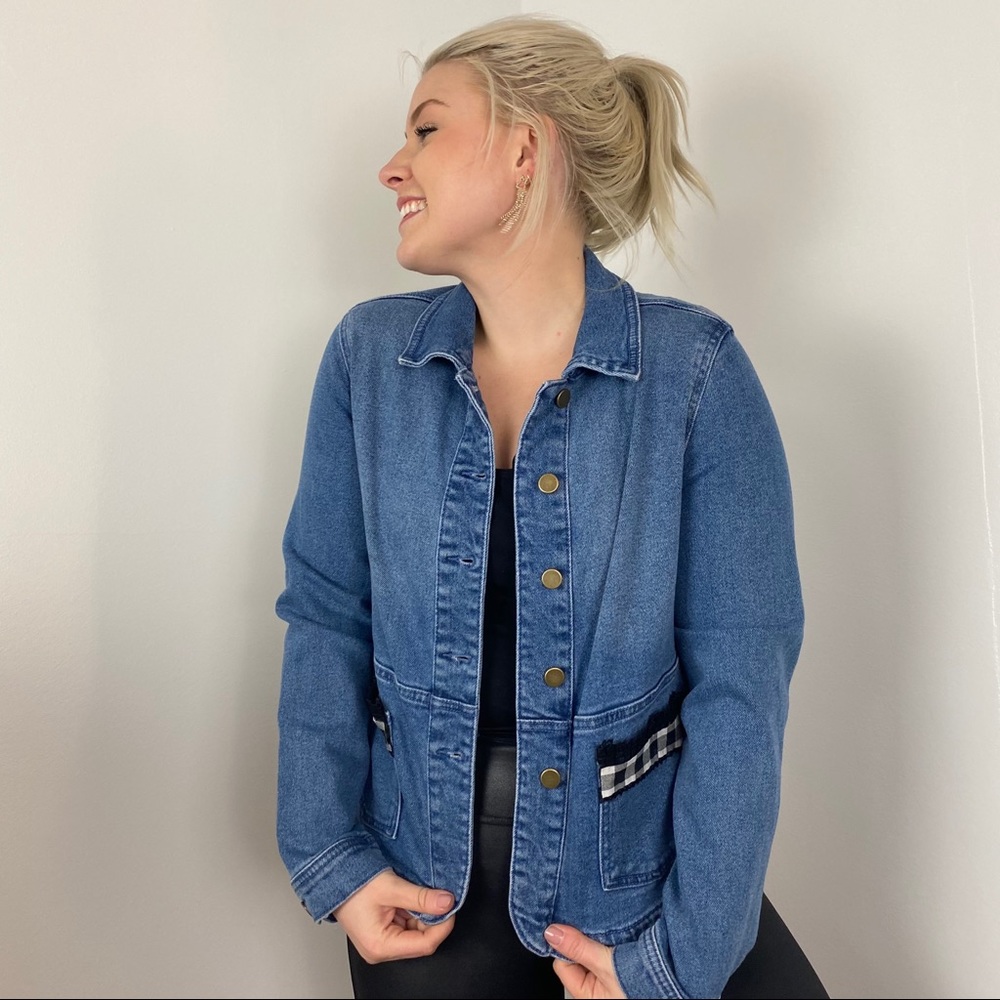 Universal Threads Gingham Jean Jacket - image 4